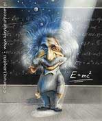 Albert Einstein cartoon karykatura